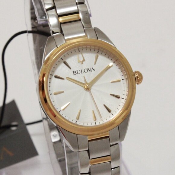 Bulova Ladies Sutton Classic Quartz Watch Two Tone Silver Dial 28mm main image 6